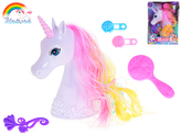 Unicorn česacia hlava 20cm s doplnkami v krabičke