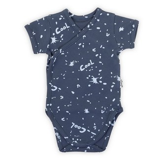 Kojenecké bavlněné body s bočním zapínáním krátky rukáv Nicol Max dark - velikost 62 (3-6m)