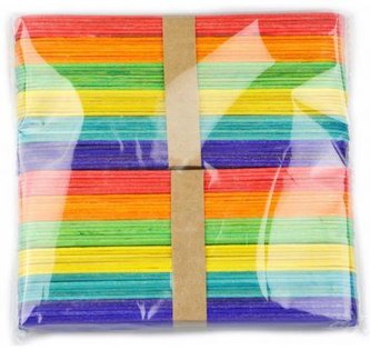 Špachtľa drevené 150x18x1, 5 cm - farebné 80 ks