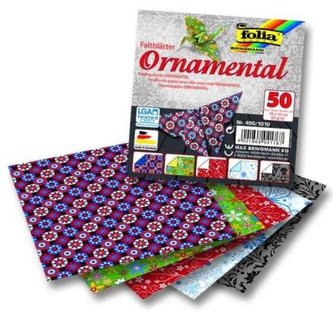 Folia Origami papíry na skládání 10 x 10 cm - ornamental 80 g