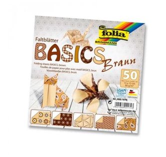 Folia Origami papíry na skládání 10 x 10 cm - hnědé 80 g