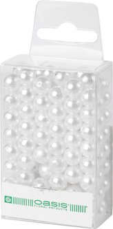 Dekoračné perly - 8 mm (144 ks) biele