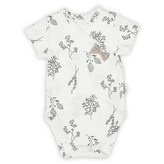Kojenecké bavlněné body s bočním zapínáním krátky rukáv Nicol Ella bílé - velikost 56 (0-3m)