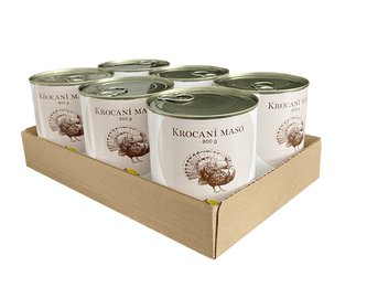 SIX PACK BOHEMIA Krocaní maso ve vlastní šťávě 800g