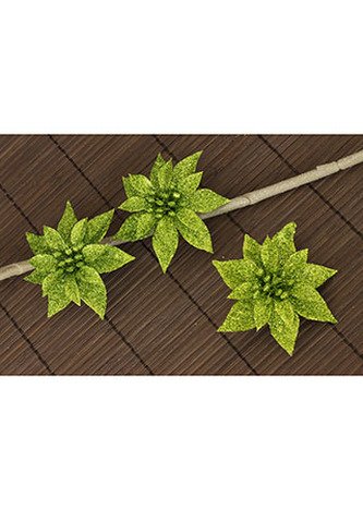 Květina zelená dekorační. Cena za 3kusy/1 polybag.