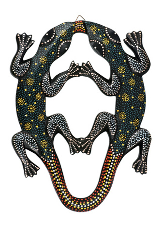 Dekorace - ještěrka dřevo