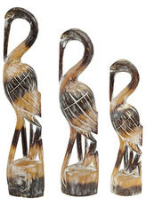 Dřevěná dekorační volavka, Sada 3ks