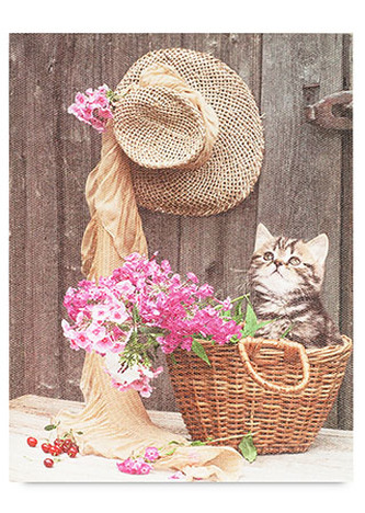 Obraz, dekorace se stojánkem, svíticí - 1 ks LED světla.