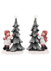 Holčička se stromkem, vánoční dekorace, magnéziová keramika