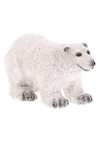 Medvěd, zimní dekorace z polyresinu