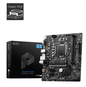 MSI MB Sc LGA1200 B560M-A PRO, Intel B560, 2xDDR4, 1xHDMI, VGA, mATX MSI MB Sc LGA1200 B560M-A PRO, Intel B560, 2xDDR4, 1xHDMI, VGA, mATX