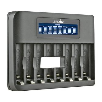 Nabíjačka Jupio USB 8-slots Octo Battery Charger LCD pre 1 až 8ks AA/ AAA batérií