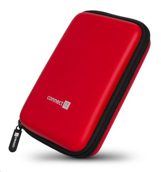 CONNECT IT HardShellProtect pevné škrupinové ochranné púzdro na 2,5" HDD, červená