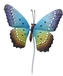 Kovový zápich modrý motýl 71x20x17 cm