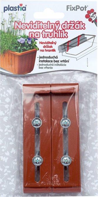 Držiak kvetináča parapet - Fixpot kovový terakota (2ks)