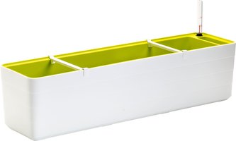 Truhlík samozavlažovací Berberis - bílá + zelená 80 cm