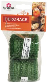 Jutová stuha Rosteto 4 cm x 3 m - tmavo zelená (2 ks)