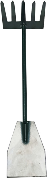 Hřbitovní nářadí (hrábě + škrabka)