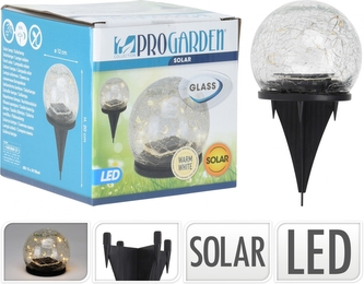 Solární lampa styl popraskané sklo 12x20 cm