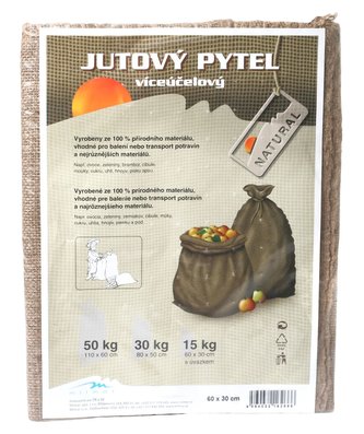 Jutový pytel 15 kg s úvazkem (30x60 cm) Jutový pytel 15 kg s úvazkem (30x60 cm)