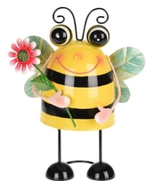 Kovová včela s květinou 27x20x14 cm