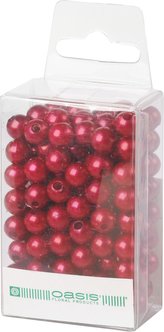 Dekorační perly - 8 mm (144 ks) tmavě červené