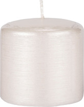 Svíčka válec Kontury drátkovaný motiv 70x70 mm - metalická bílá