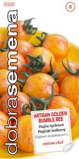 Dobré semená Paradajka tyč. - Artisan Golden Bumble Bee 10s