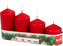 Sviečka adventné schody 50x60/75/90/105 mm - bordó (4ks)