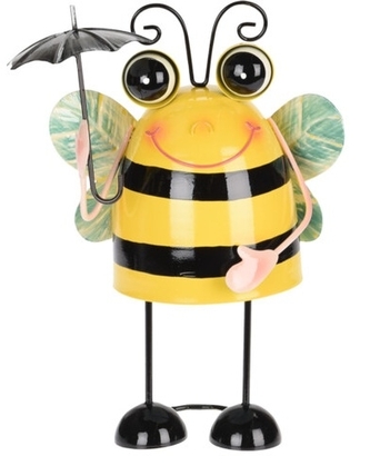 Kovová včela s deštníkem 27x20x14 cm