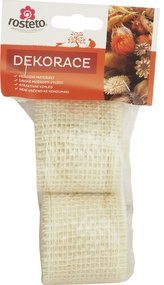 Jutová stuha Rosteto 4 cm x 3 m - bílá (2 ks)