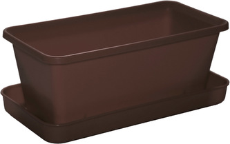 Truhlík malý s miskou - hnědý 20 cm