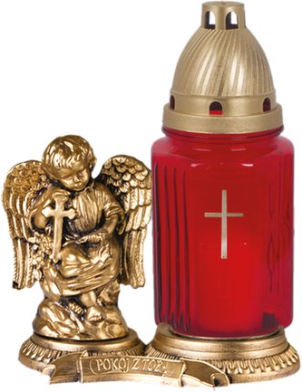Svíčka sklo Anděl červená - 80 g (171AA5754)