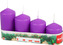 Sviečka adventné schody 50x60/75/90/105 mm - fialová (4ks)