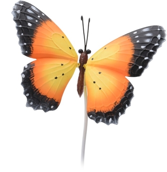 Kovový zápich oranžový motýl 71x20x17 cm