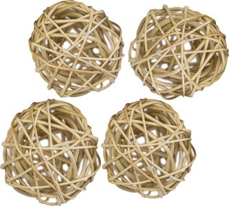 Dekorace - Lata Ball 6 cm - přírodní 4 ks