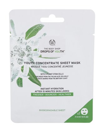 The Body Shop Drops Of Youth Pleťová maska Concentrate Sheet Mask 21 ml pro ženy