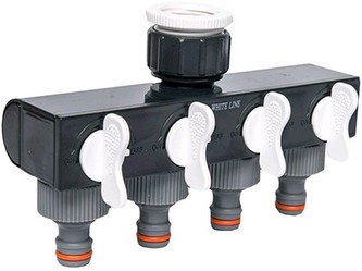 adaptér na kohútik-rozdeľovač 4cestný, 1"-3/4", WL-3033, WHITE LINE