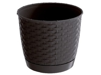 květináč RATOLLA ROUND 22 v.19,5cm,4,2l,HN tm. (440U) s miskou