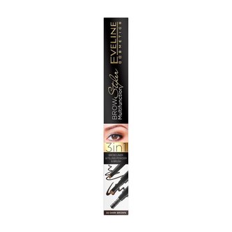 Eveline - Brow styler 3v1 multifunction 02 dark brown (tužka na obočí)