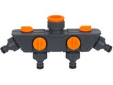 adaptér na kohútik-rozdeľovač 4cestný 1/2&quot; + 3/4&quot; + 1&quot;