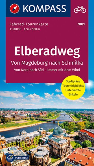 KOMPASS Fahrrad-Tourenkarte Elberadweg 1, 1:50000