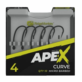 RIDGEMONKEY: Háček Ape-X Curve Barbed Velikost 4 10ks