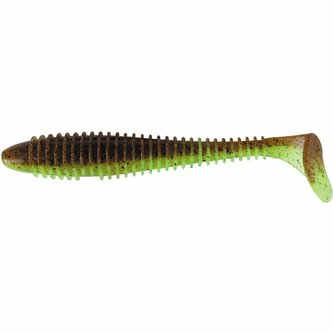 Keitech: Gumová nástraha Swing Impact FAT 3,8" 9,6cm 8,5g Green Pumpkin PP/Chart 6ks