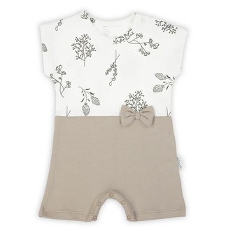 Kojenecký letní bavlněný overal Nicol Ella béžový - velikost 62 (3-6m)