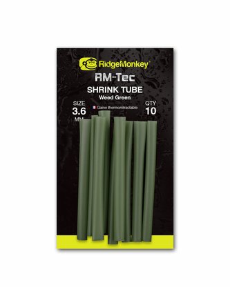 RIDGEMONKEY: Smršťovací hadička RM-Tec Shrink Tube 3,6mm Weed Green 10ks