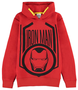 Dětská mikina s kapucí Marvel: Iron Man (výška 146-152 cm) červený polyester