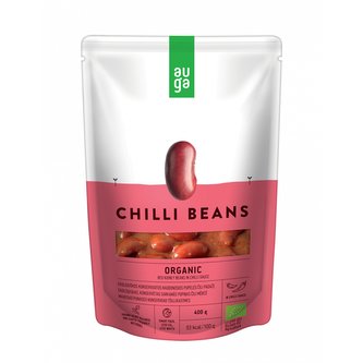 BIO Červené fazole v chilli omáčce - Auga - 10 x 400 g
