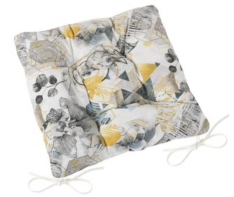 Sedák EMA prošívaný - trojúhelníky šedé - 40x40 cm, prošívaný