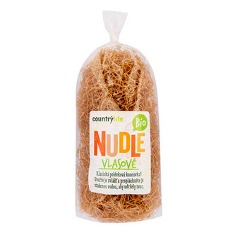 Country Life Těstoviny nudle pšeničné vlasové BIO 200 g